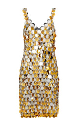  Paco RabanneOversized Paliette-Embellished Mini Dress - Runway Catalog