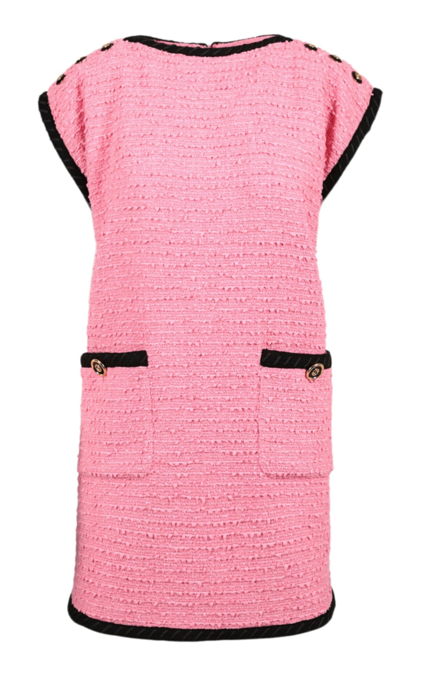 羊毛混紡粉紅色直筒連身裙