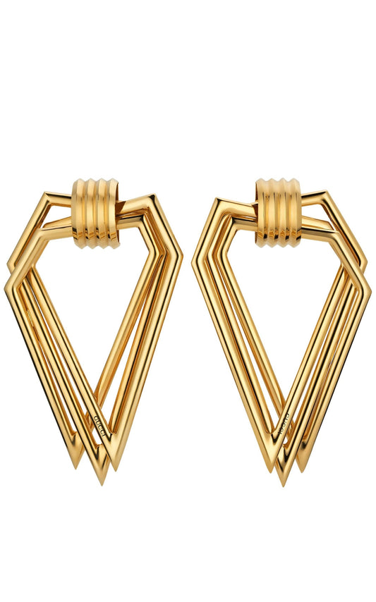 Stacked Triangle Clip-On Earrings - Runway Catalog