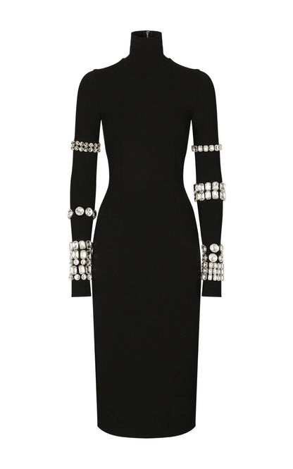  Dolce & Gabbanax Kim Kardashian Embellished Stretch-knit Midi Dress - Runway Catalog