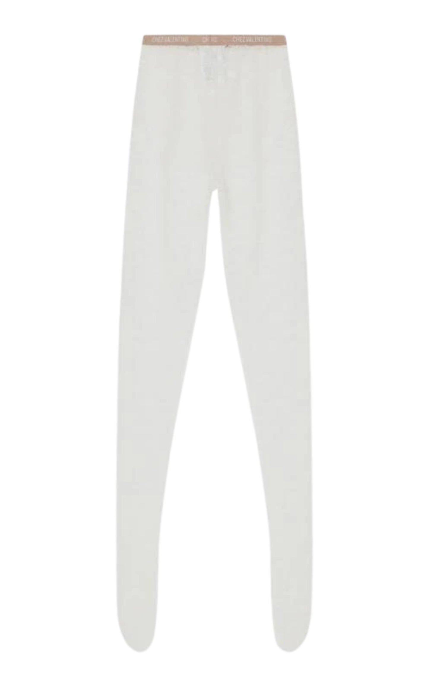 White 'Chez Valentino' Lace Tights
