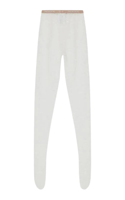 White 'Chez Valentino' Lace Tights