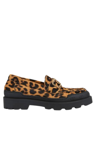 Interlocking G Leopard Print Leather Loafer