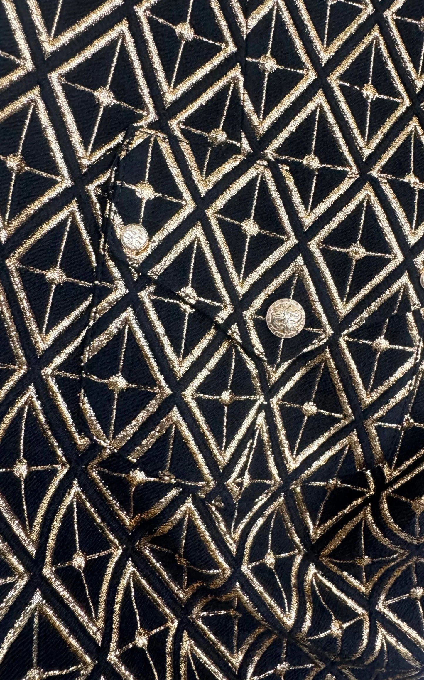 Balmain Metallic Jacquard Skinny Pants in Black and Gold