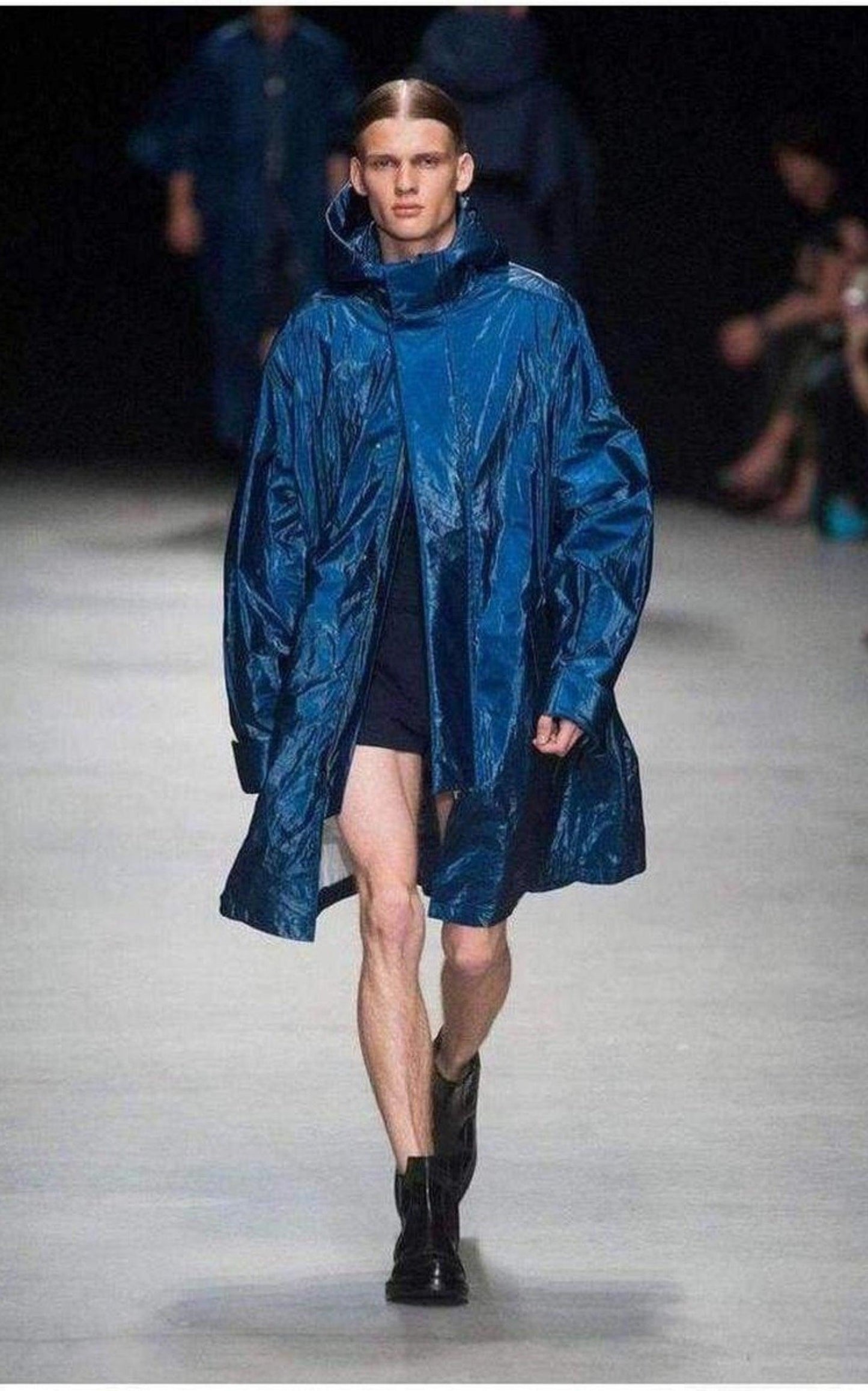  Juun JRunway Blue Oversized Raincoat - Runway Catalog