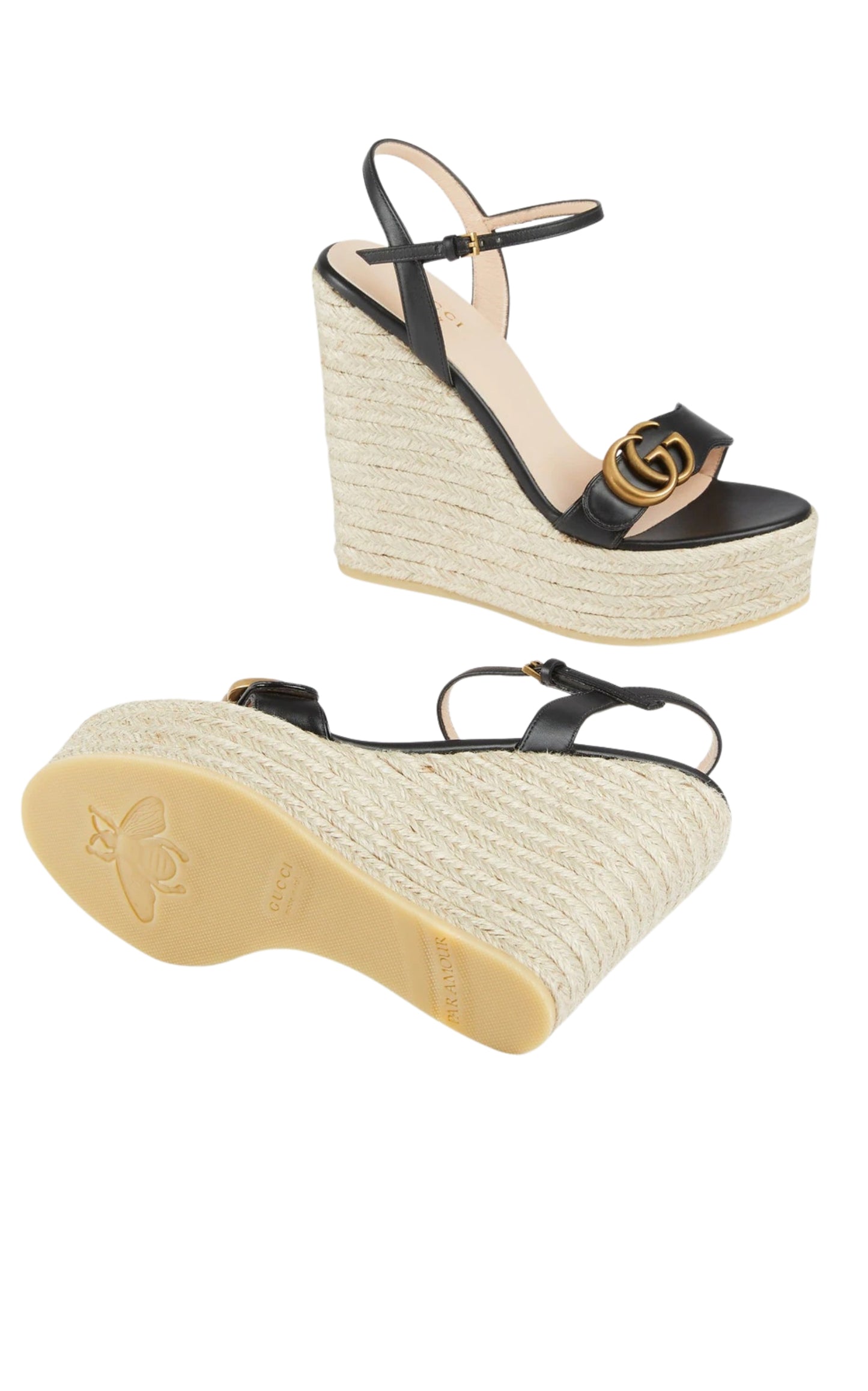 GG Espadrille Wedge Sandals