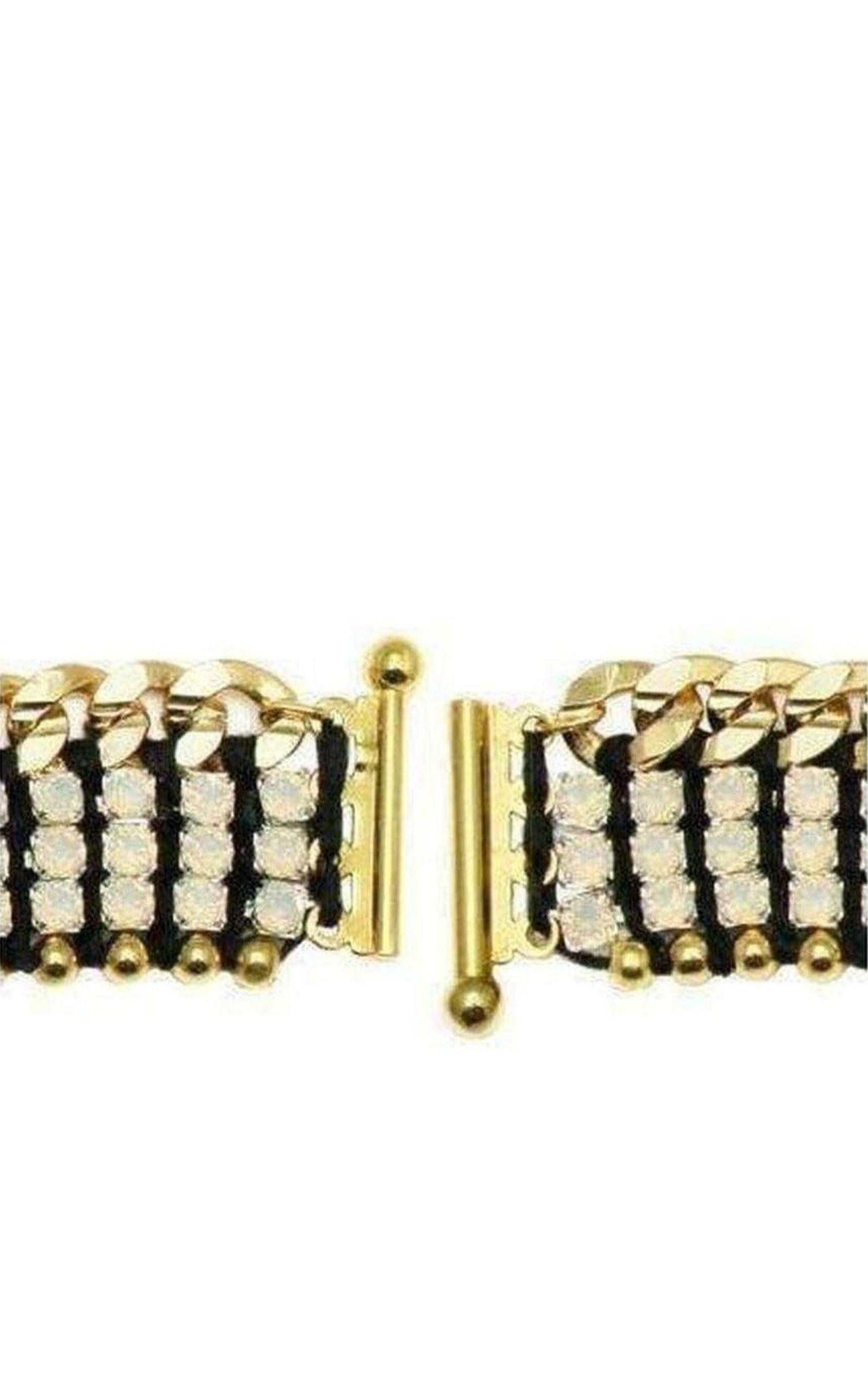  Akong London24K Gold Plated White Opal Embellished Bracelet - Runway Catalog