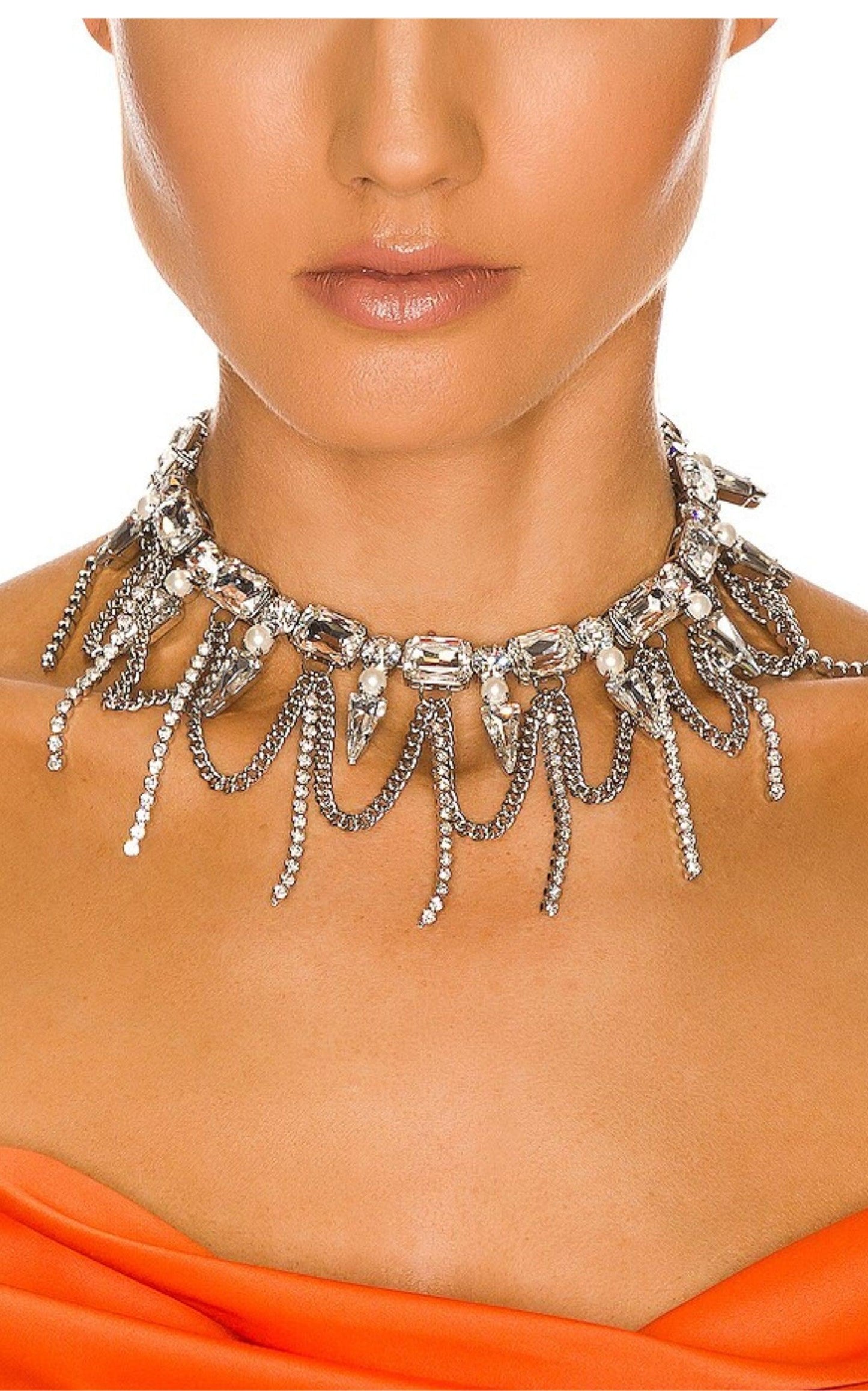 Crystal-Layered Chocker Necklace