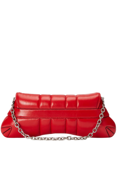 Gucci Red Horsebit Chain Medium Shoulder Bag