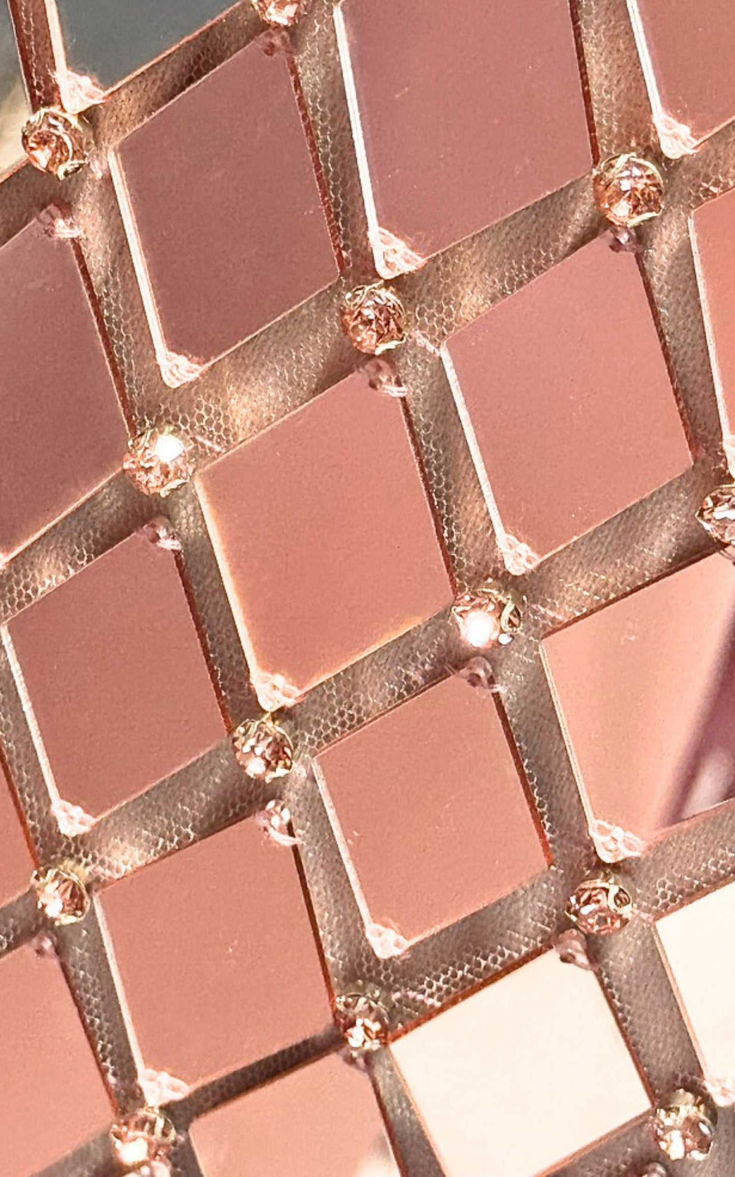 Beaded Mirror Prom Gown With Spaghetti Straps and Dramatic Slit