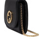 Logo Plaque Blondie Chain Wallet Bag-Crossbody Bags-Gucci-Black-Leather-Runway Catalog