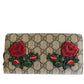  GucciGG Supreme Monogram Embroidered Floral Zip Around Wallet - Runway Catalog