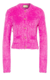 Pink Brushed Wool Cardigan
