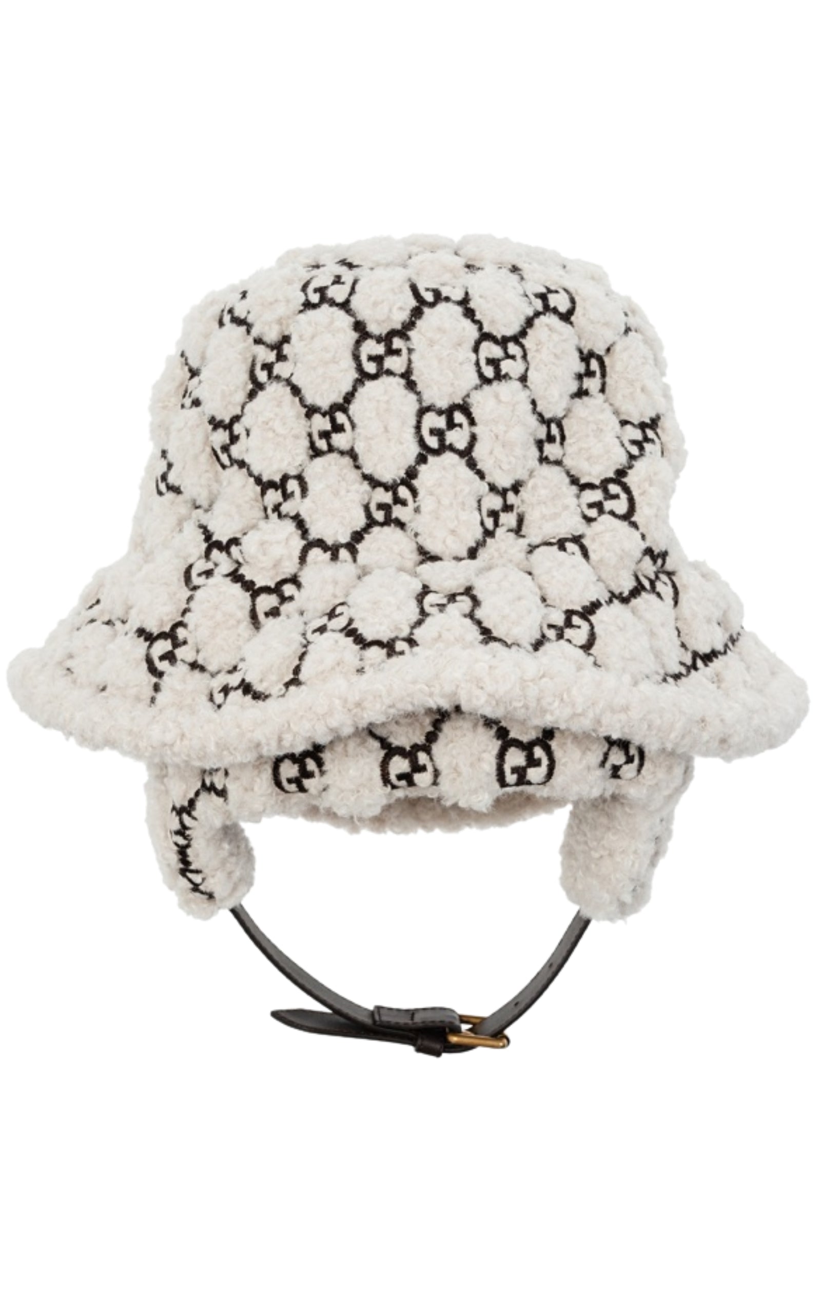  GucciCurly Gg Eco Fur Hat With Ear Flaps - Runway Catalog