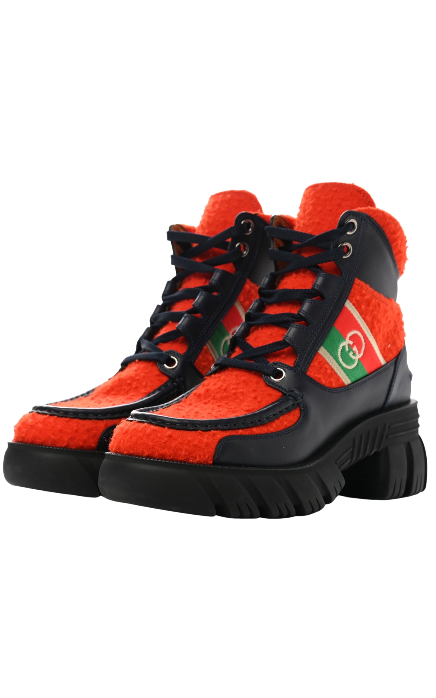  Guccix NORTH FACE Red Romance Ankle High Casual Boots - Runway Catalog