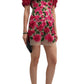 Mini-jurk met Dahlia-bloemenappliqué