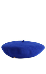 蓝色毡羊毛贝雷帽