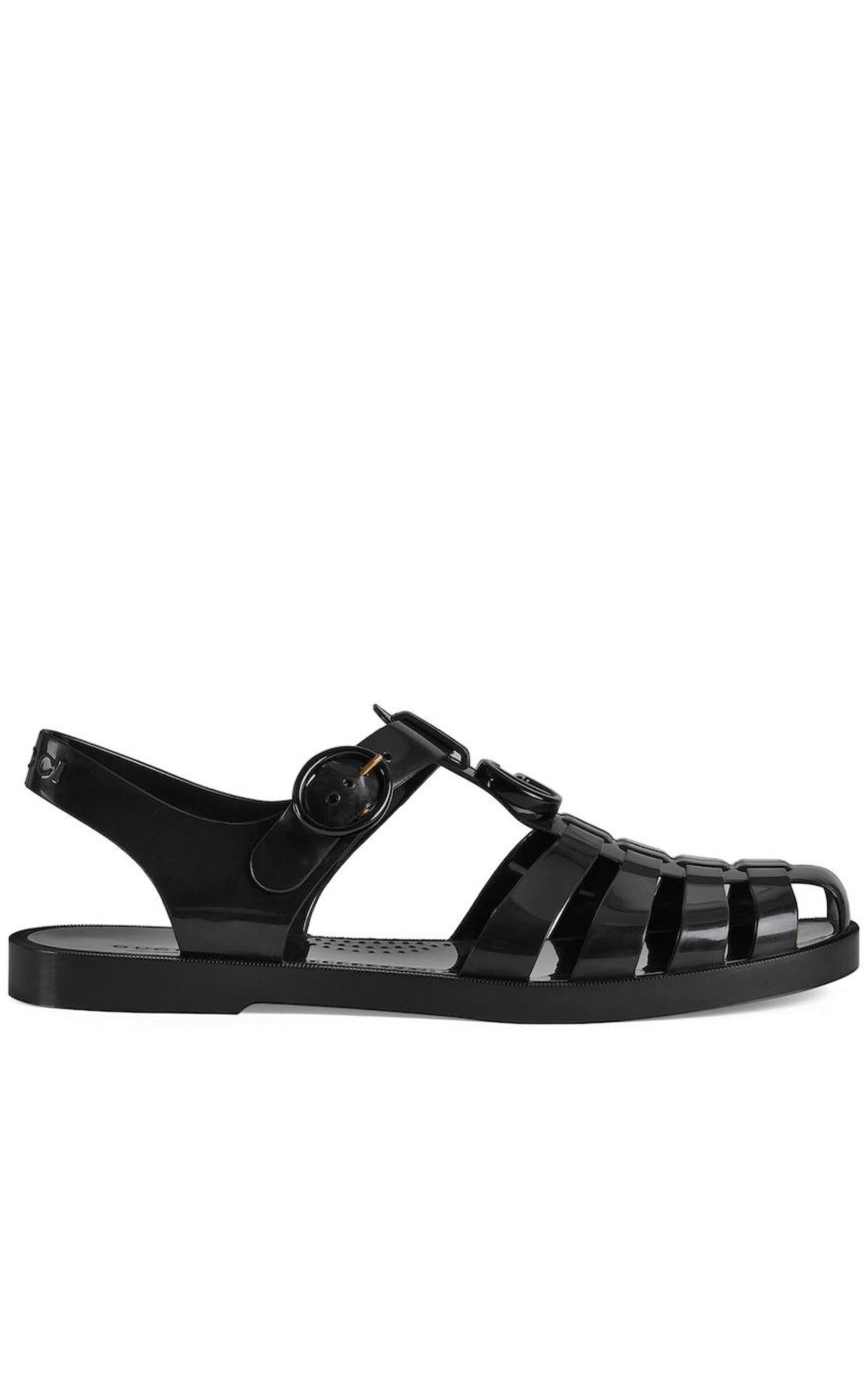 GucciGG Logo Cut-Out Strapped Sandals - Runway Catalog