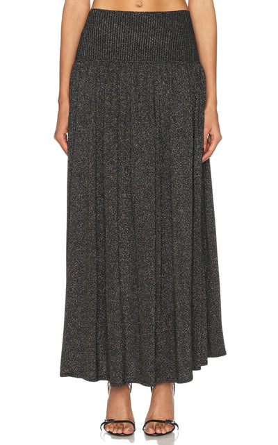 Crush Metallic Flare Skirt