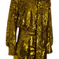Mini-jurk van tule met pailletten in goud