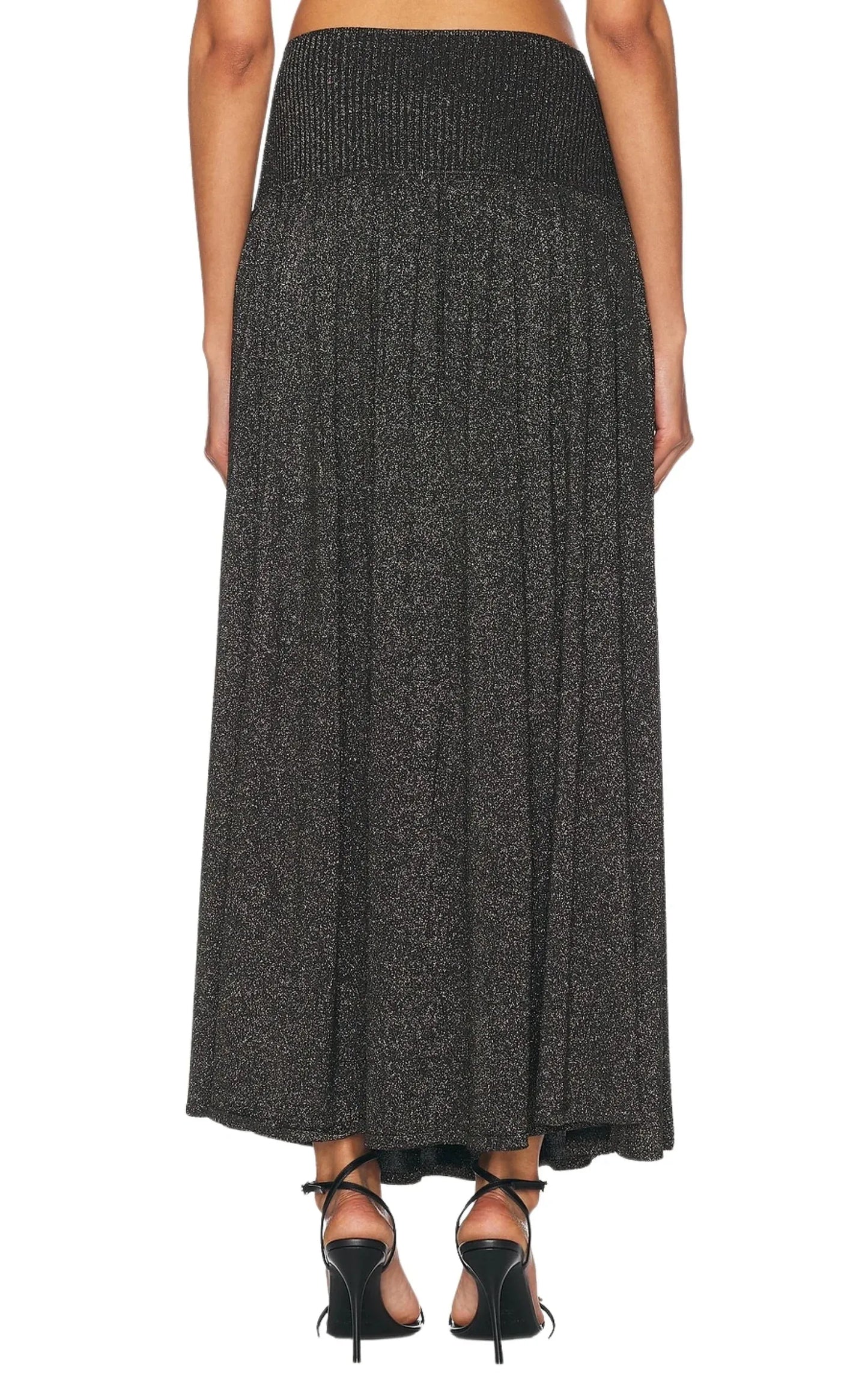 Crush Metallic Flare Skirt