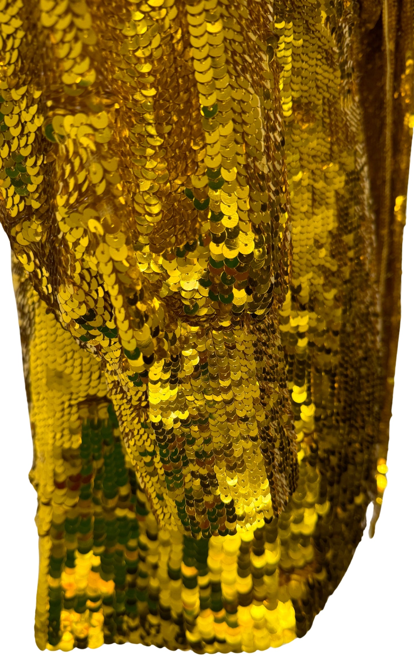 Mini-robe en tulle à sequins en or