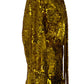 Miniabito in tulle con paillettes color oro