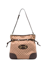 Sac porté épaule en cuir et tissu GG Supreme