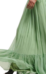 Green Chiffon Silk Dress