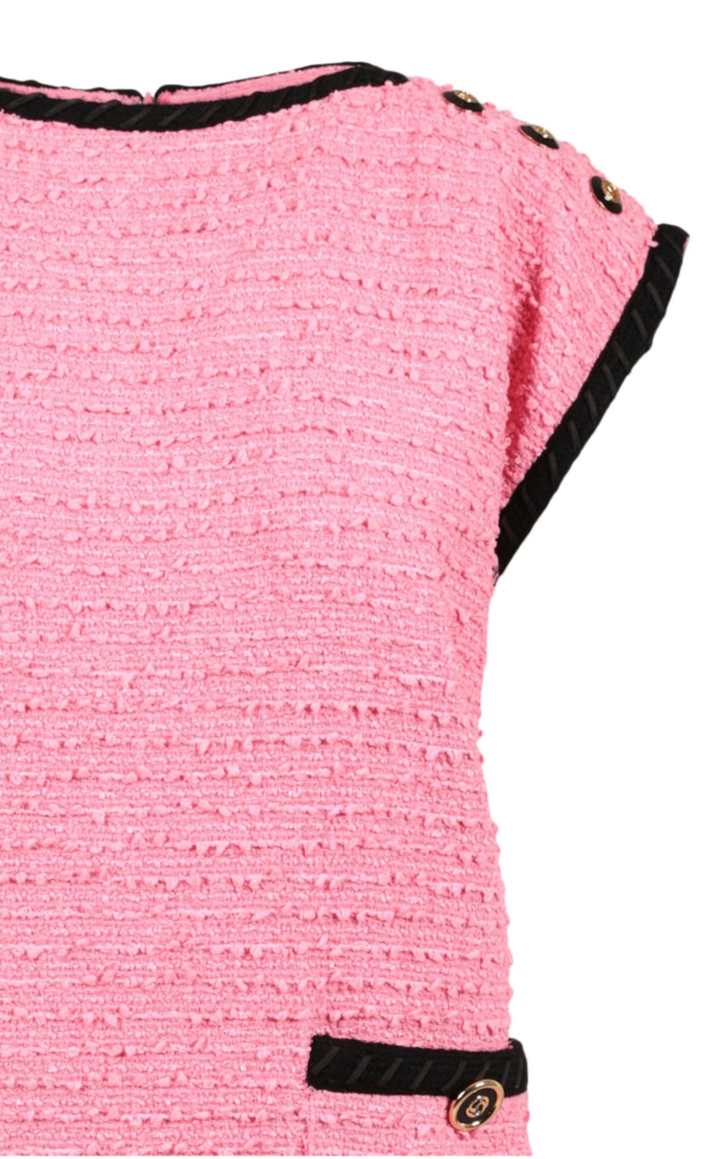 羊毛混纺粉色直筒连衣裙
