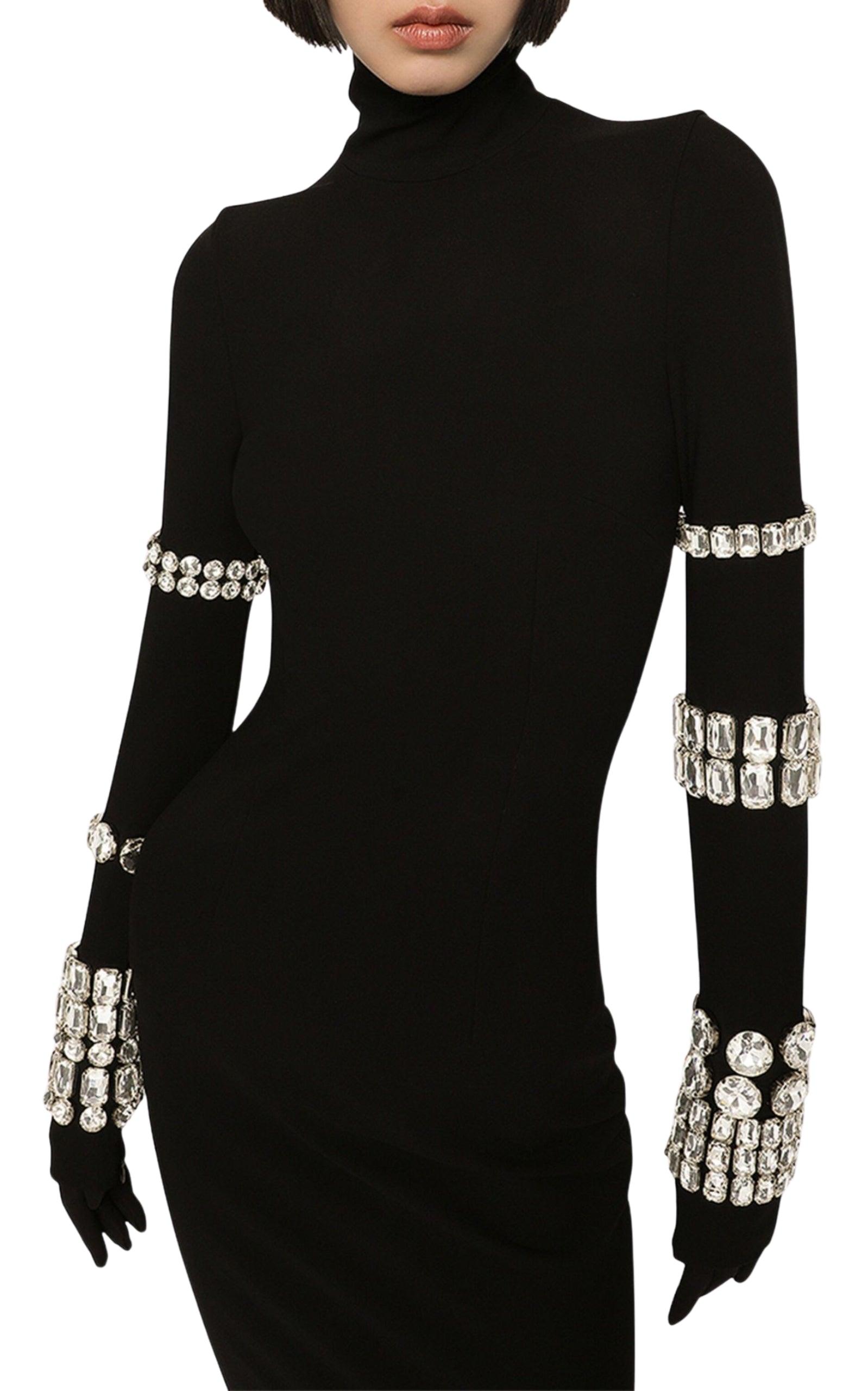  Dolce & Gabbanax Kim Kardashian Embellished Stretch-knit Midi Dress - Runway Catalog