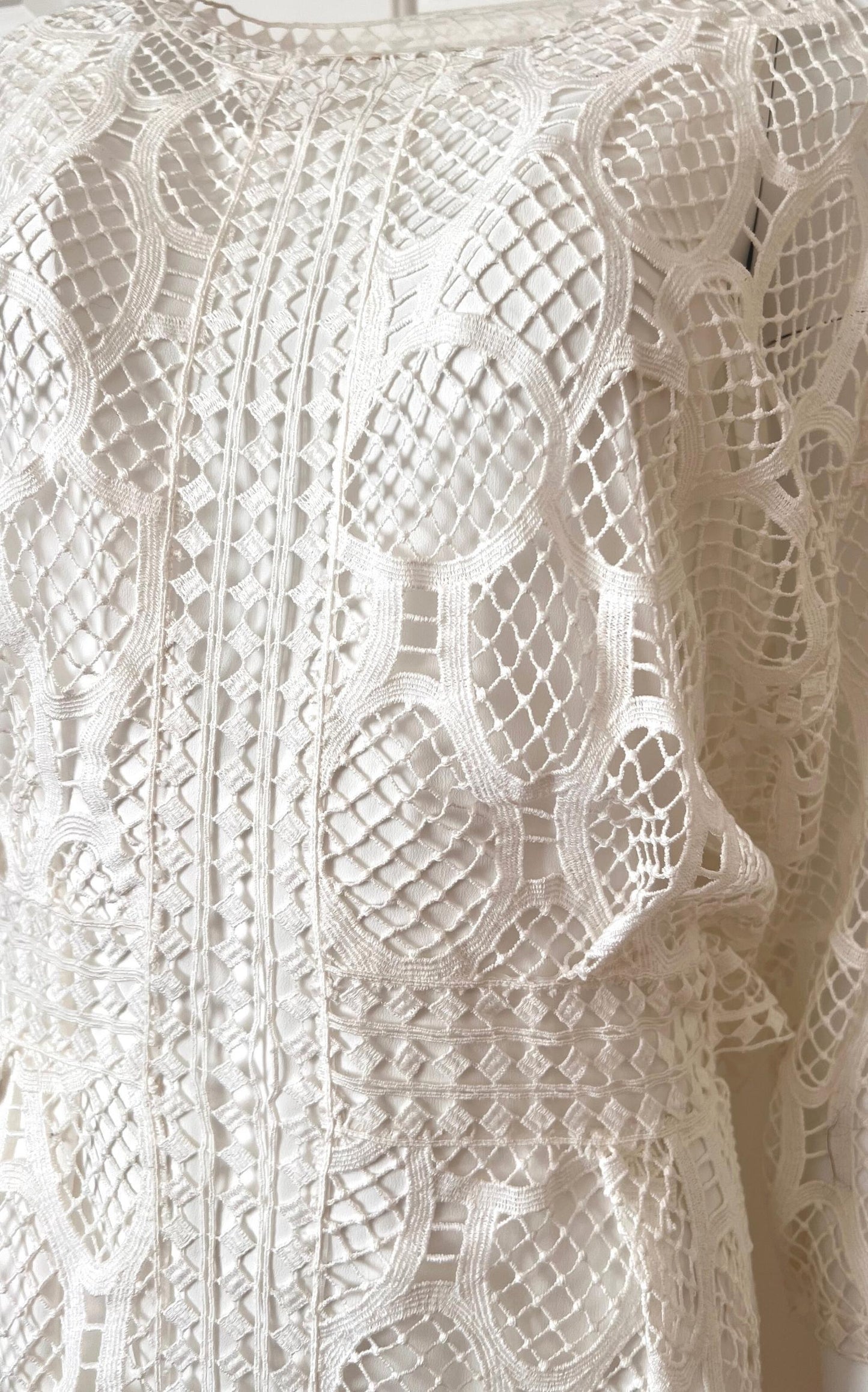 Vestido de algodón con encaje de crochet