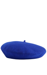 蓝色毡羊毛贝雷帽
