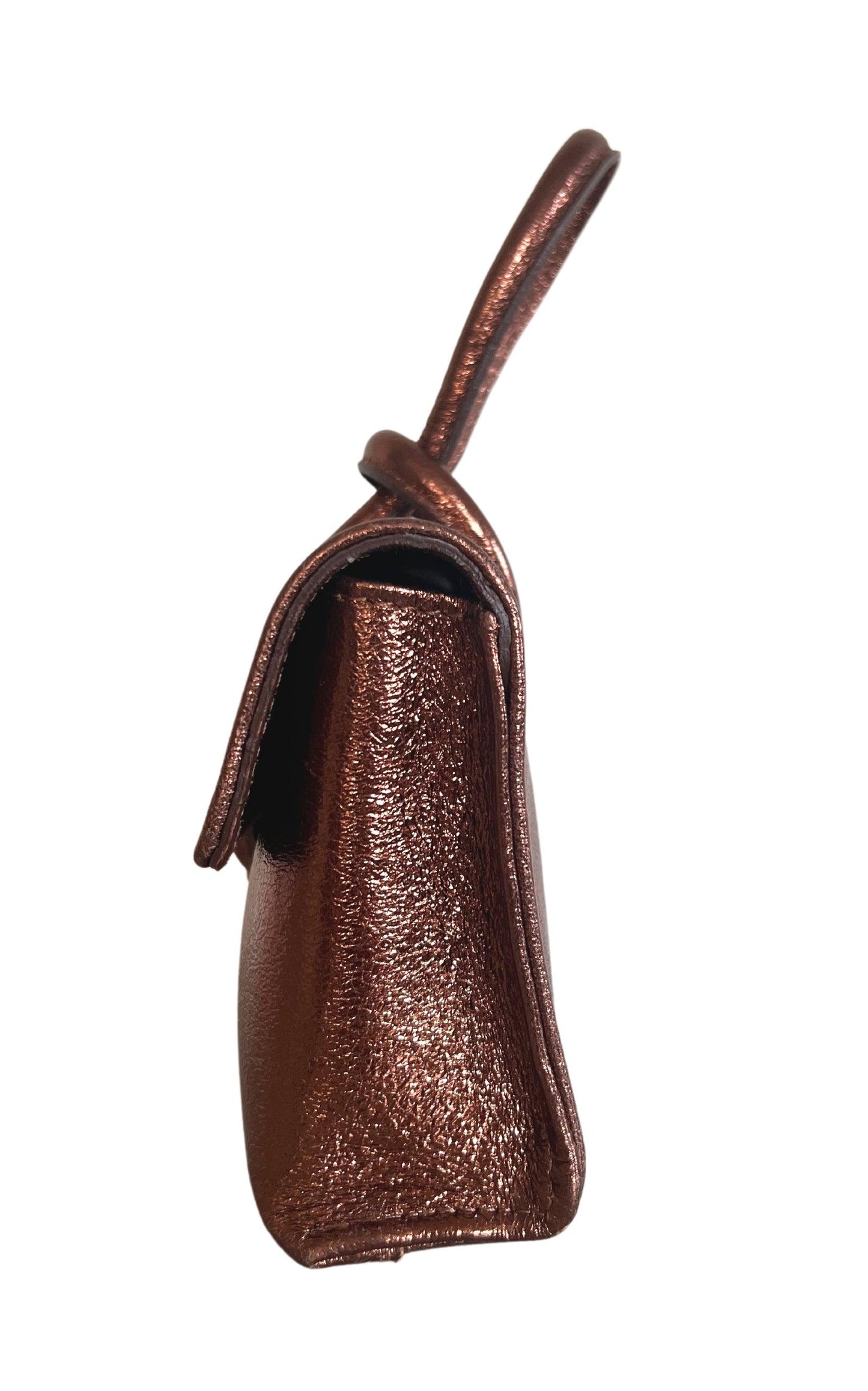 Single Handle Wristlet Crossbody Bag in Bronze