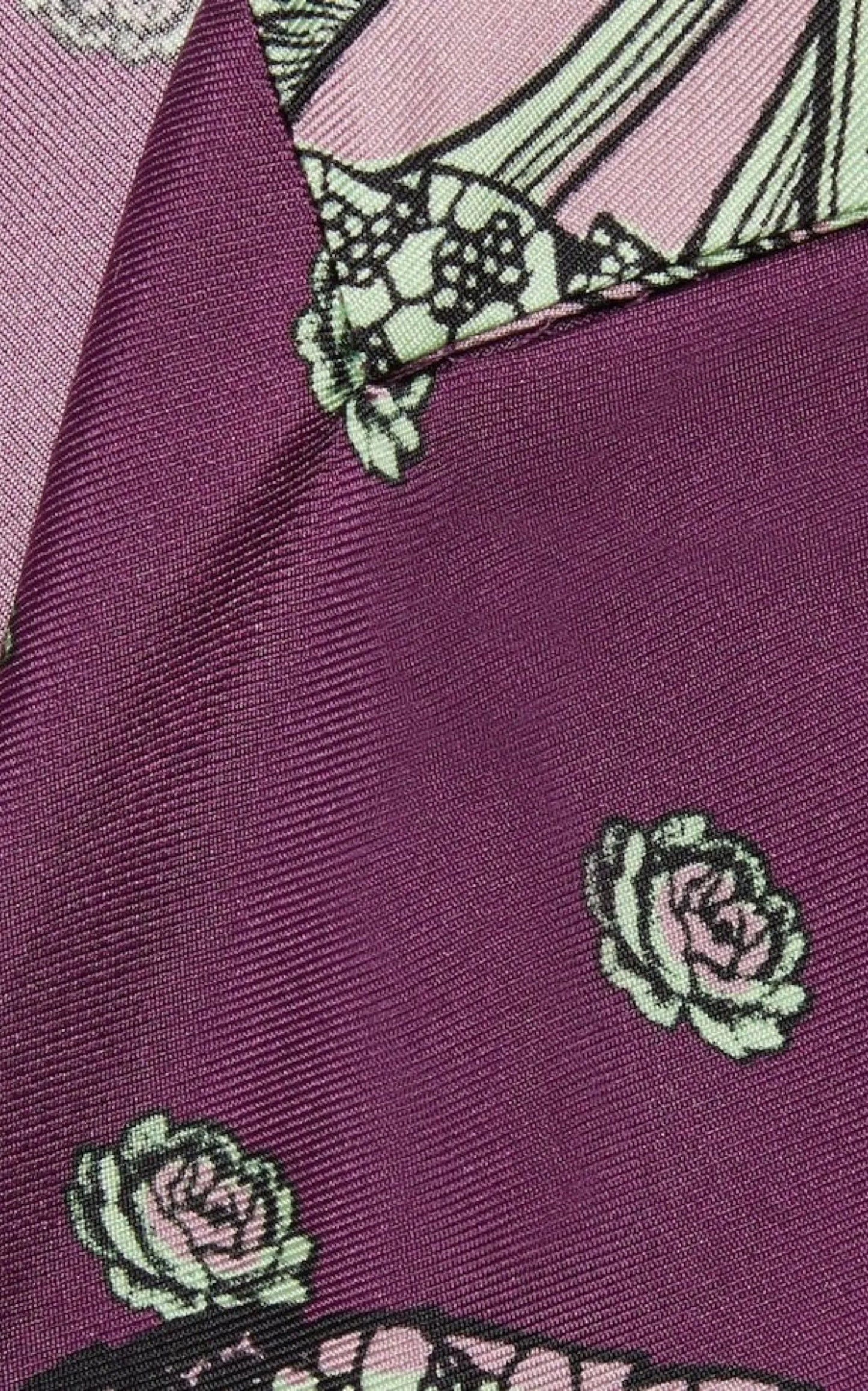 Green Paisley Print Silk Robe