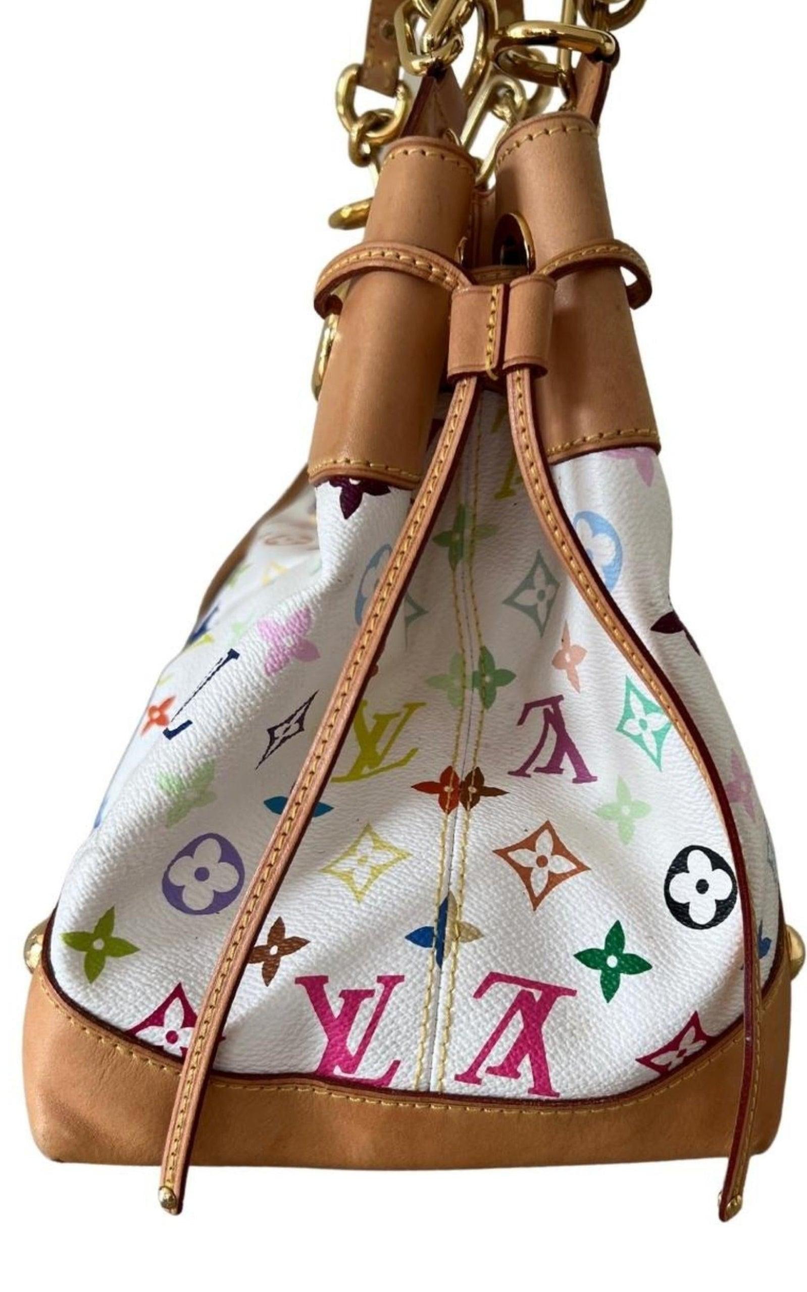 LOUIS VUITTON Fringe Bucket Monogram Multicolor Shoulder Bag White - 1