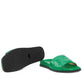 Gg Matelassé Slide Sandal In Green