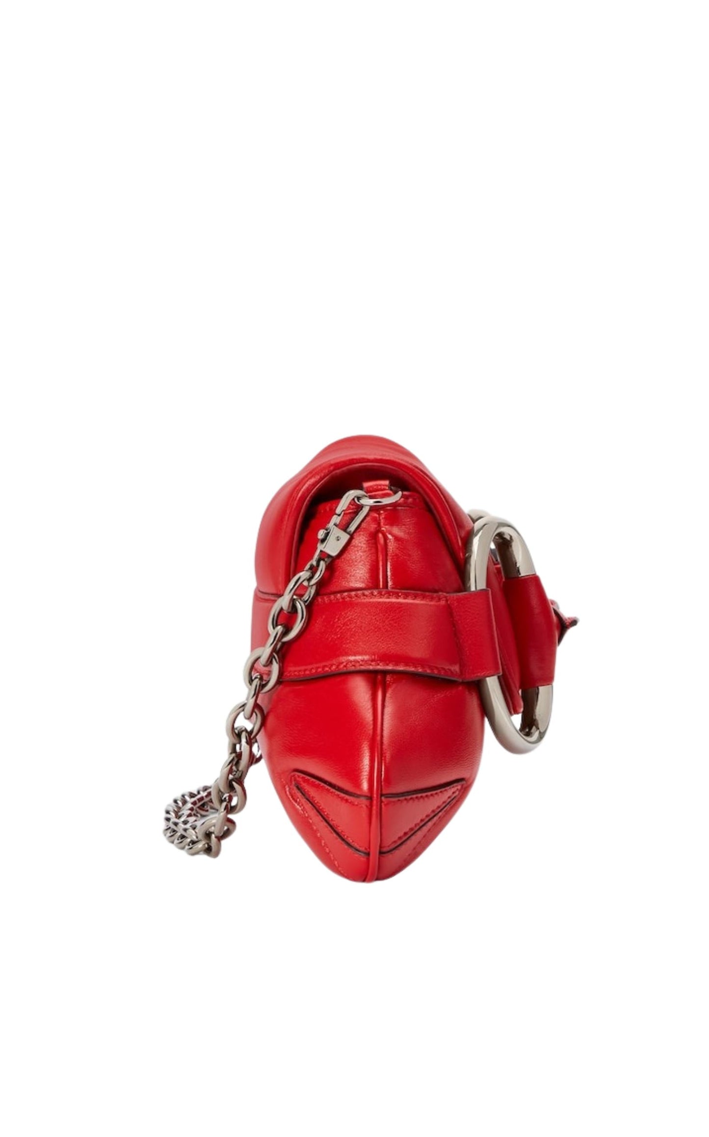 Gucci Red Horsebit Chain Medium Shoulder Bag