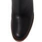 Black Leather Mid-heel Boot
