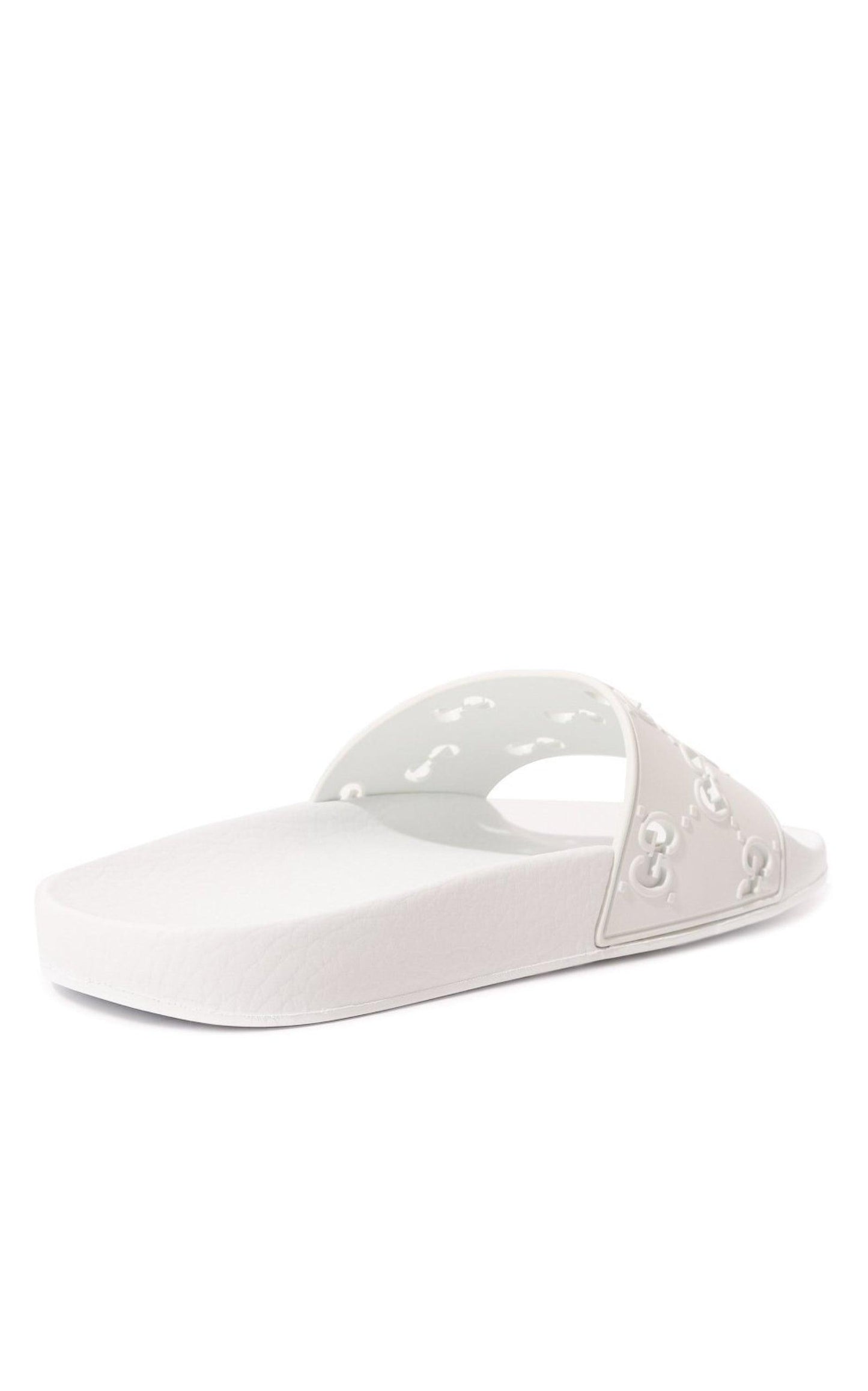White GG Slide Sandal-Slides-Gucci-IT 39-White-Rubber-Runway Catalog