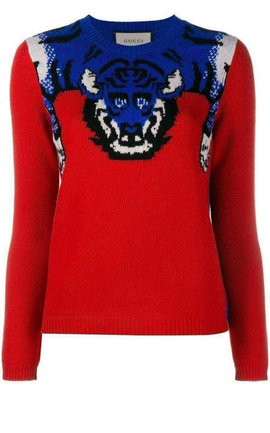 Maglione maglione lavorato a maglia tigre