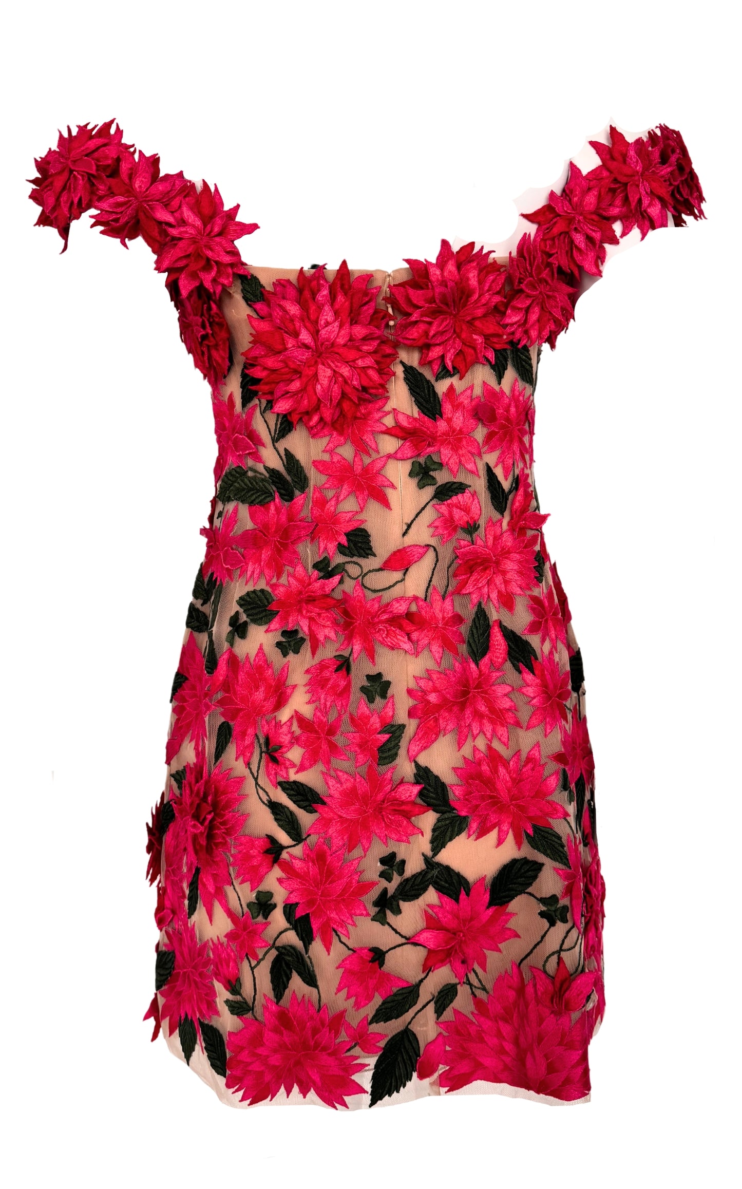 שמלת מיני דליה באפליקציה פרחונית
