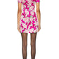  Alessandra RichRose-Print Silk Satin Mini Dress - Runway Catalog