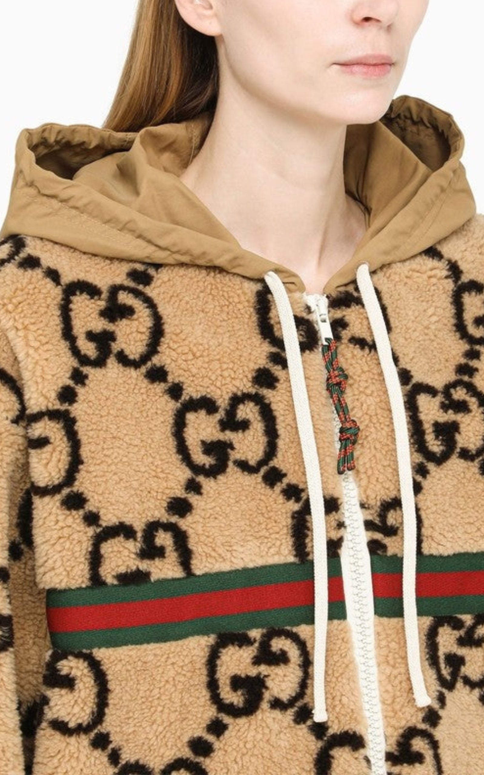 Gucci Maxi Gg-pattern Fleece Jacket - Runway Catalog