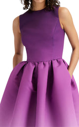 Vestido midi de faya morado degradado