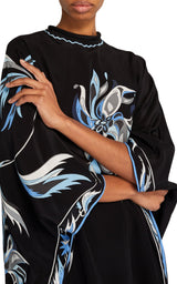 Blu Mediterraneo schilderachtige chiffon kimono-jurk