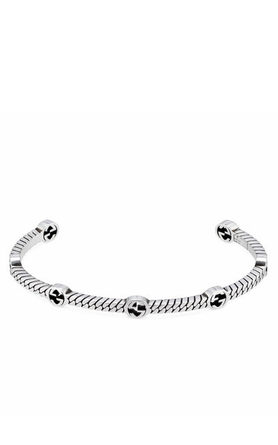 Thin Interlocking G Sterling Silver Cuff Bracelet