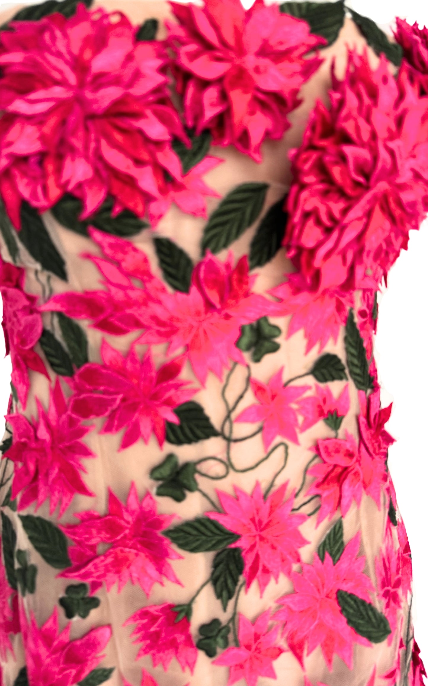 Robe courte à appliqué floral Dahlia