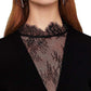 Black Lace-Trim Midi Dress