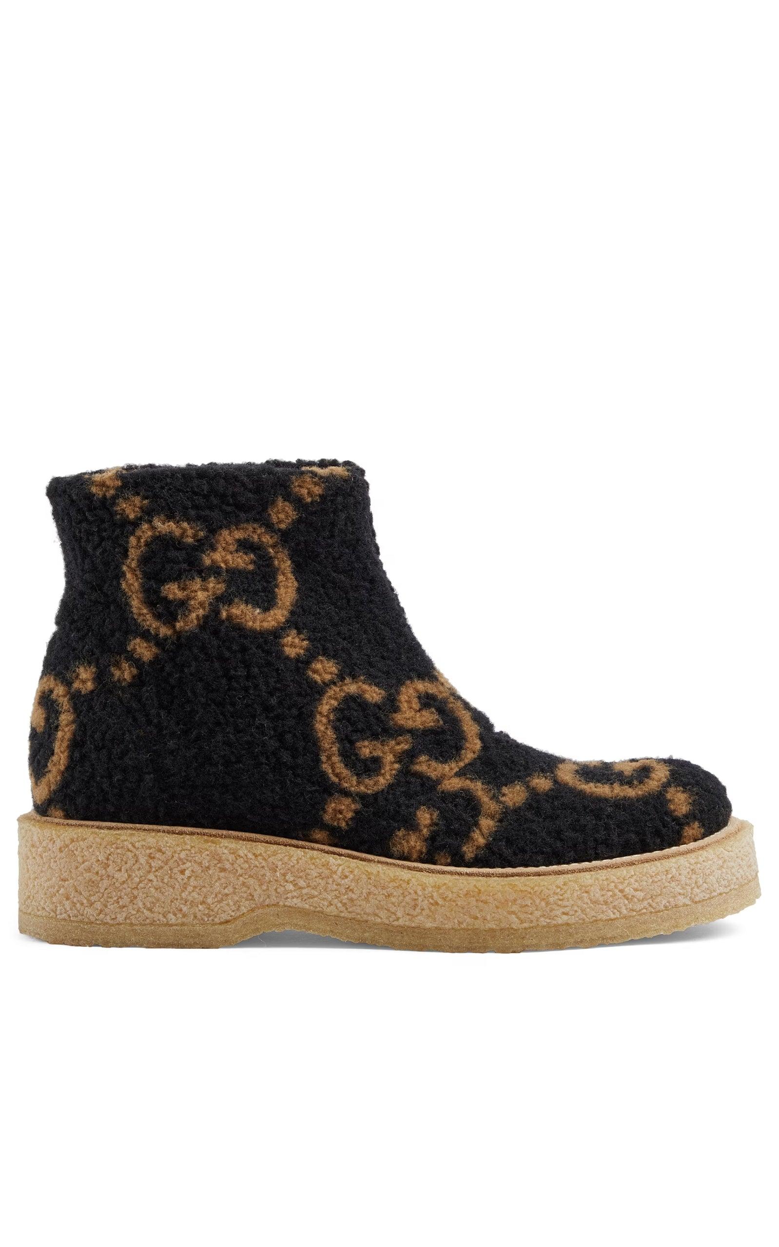 Gucci GG Wool-effect Ankle Boots | Runway Catalog